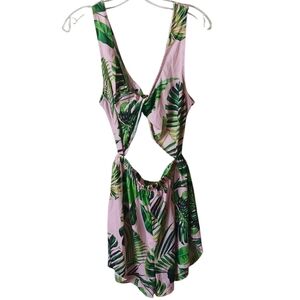 ASOS Pink Leaf Print Romper Size 6